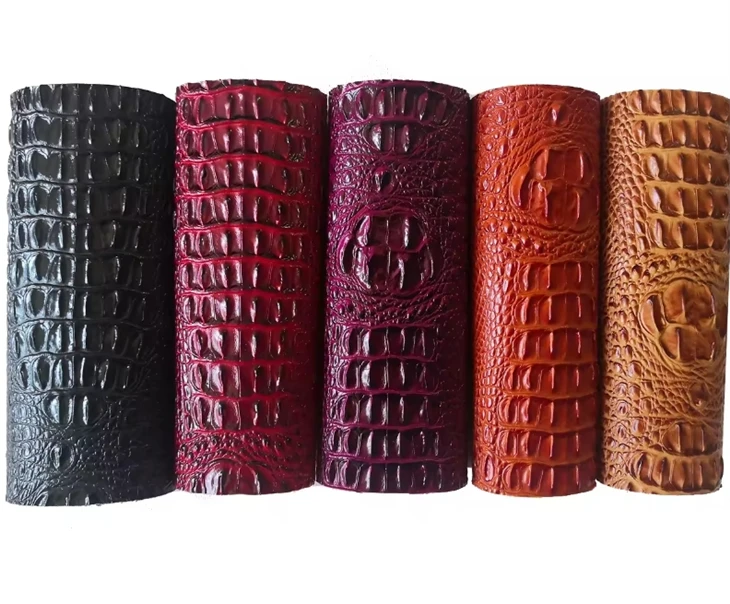 Emossed Synthetic PVC Crocodile Faux Leather Fabric For Bags And Shoes