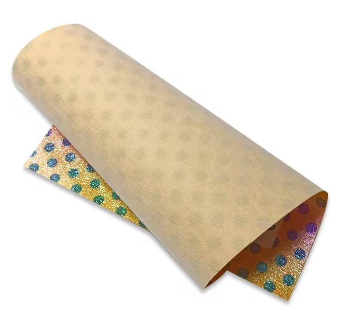 Wholesale Dot Pattern Print Colorful Rainbow Iridescent Faux Leather